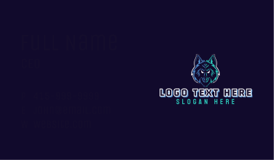 Gaming Wild Wolf  Business Card Image Preview
