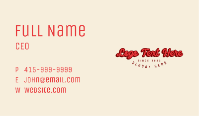 Funky Retro Wordmark  Business Card Image Preview
