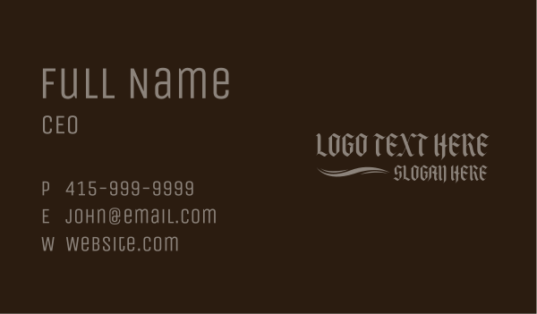 Gothic Wave Wordmark Business Card Design Image Preview