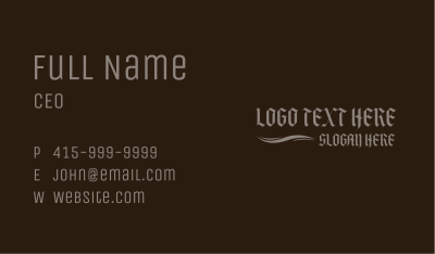 Gothic Wave Wordmark Business Card Image Preview