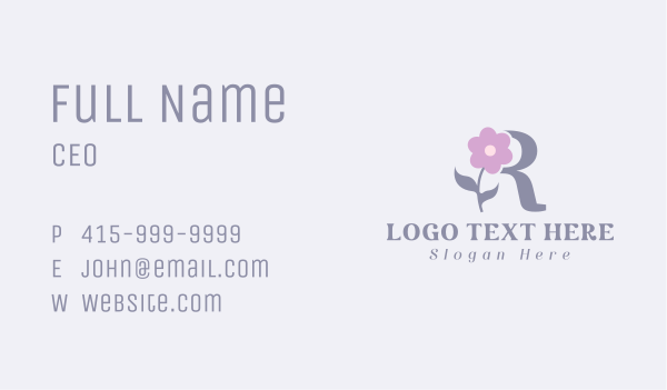 Flower Boutique Letter R Business Card Design Image Preview