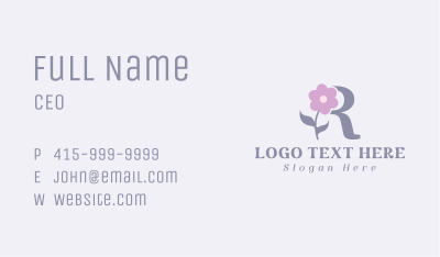 Flower Boutique Letter R Business Card Image Preview