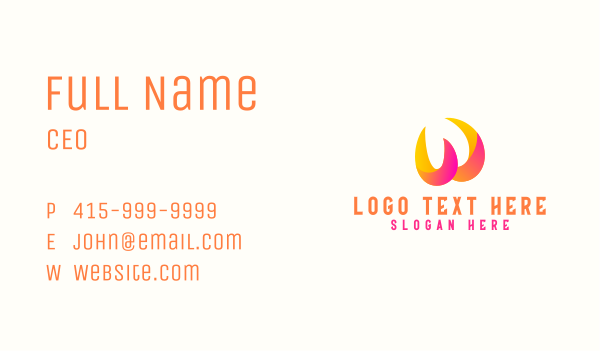 Generic Colorful Letter W Business Card Design Image Preview