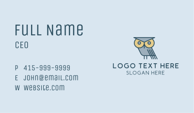 Eagle Owl Cartoon Business Card Image Preview
