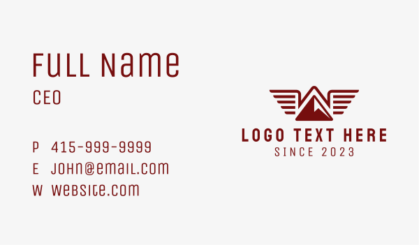Outdoor Mountain Camp Wings Business Card Design Image Preview