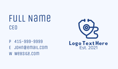 Blue Shield Stethoscope  Business Card Image Preview