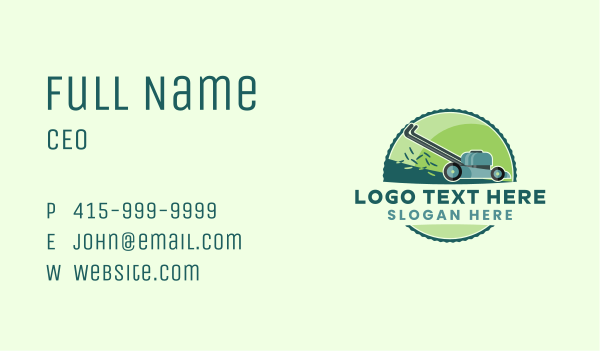 Garden Lawn Mower Business Card Design Image Preview