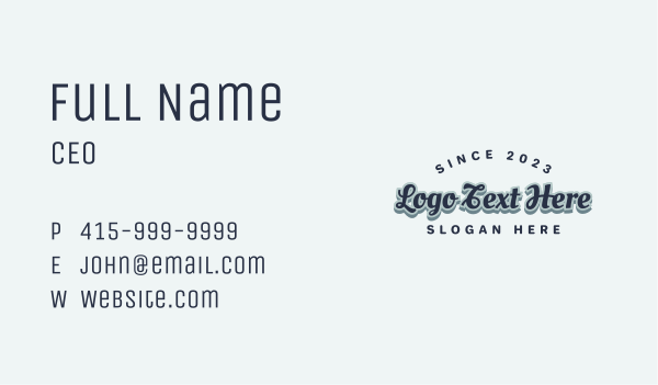 Retro Pastry Shop Wordmark Business Card Design