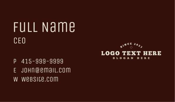 Masculine Store Wordmark Business Card Design Image Preview