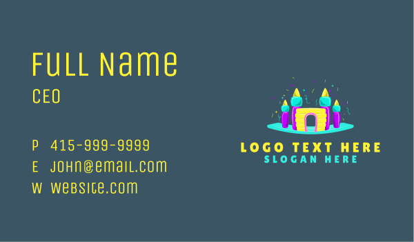 Inflatable Castle Toy Business Card Design Image Preview