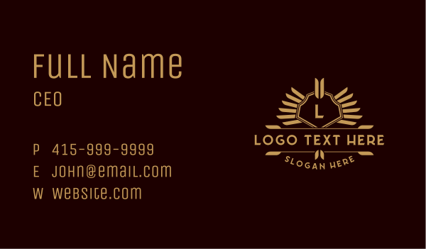 Luxury Wing Shield Business Card Design Image Preview