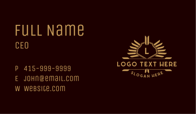 Luxury Wing Shield Business Card Image Preview