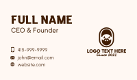 Brown Bearded Man Badge Business Card Design