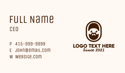 Brown Bearded Man Badge Business Card Image Preview