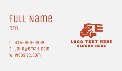 Freight Delivery Vehicle  Business Card Image Preview