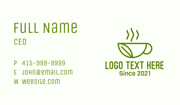 Leaf Herb Drink Business Card Design Image Preview