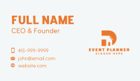 Orange House Letter D Business Card Image Preview