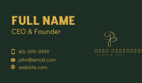 Gold Calligraphy Letter B Business Card Image Preview