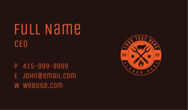 Pork Barbecue Grill Business Card Design Image Preview