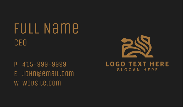 Gold Lion Animal Business Card Design Image Preview