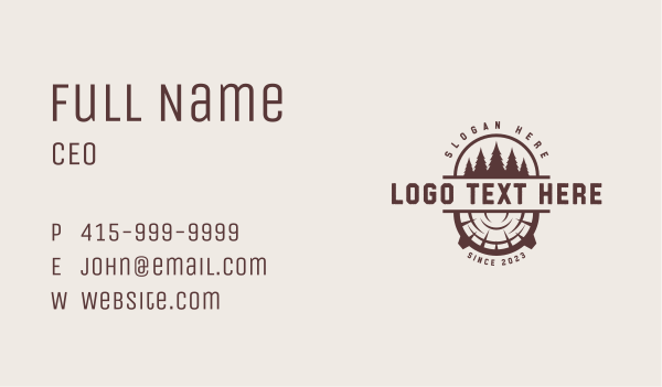 Woodworker Tree Lumber Business Card Design Image Preview