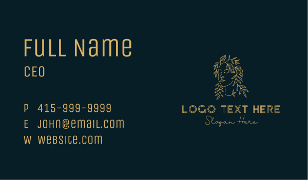 Golden Fashion Woman Business Card Design Image Preview