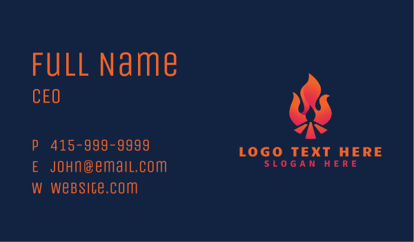 Hot Bonfire Flame Business Card Design Image Preview