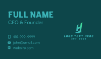 Construction Hammer Letter H Business Card Design