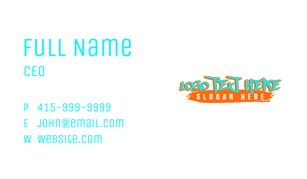 Colorful Grunge Wordmark Business Card Design Image Preview