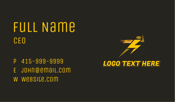 Lightning Fast Delivery Man Business Card Design Image Preview