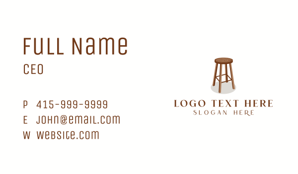 Wood Chair Stool Business Card Design Image Preview