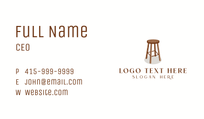 Wood Chair Stool Business Card Image Preview