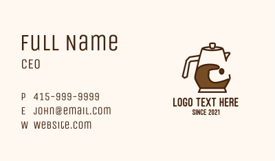 Brown Coffee Pitcher  Business Card