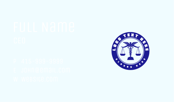 Medical Caduceus Scale Business Card Design Image Preview