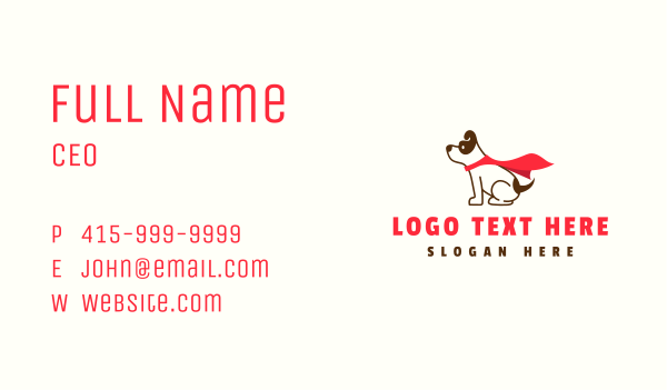 Super Hero Pet Dog Business Card Design Image Preview