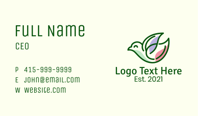 Leaf Wing Bird Business Card Image Preview