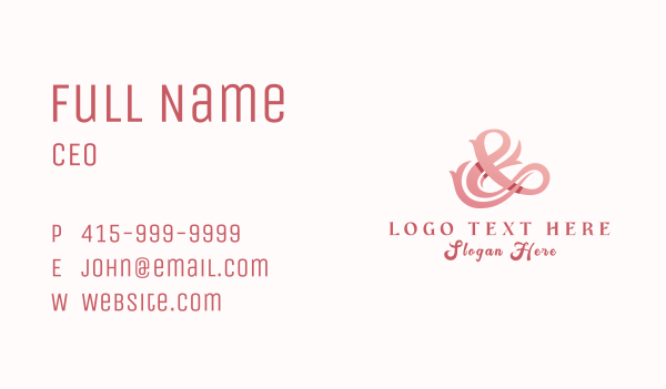 Stylish Fashion Ampersand Business Card Design Image Preview