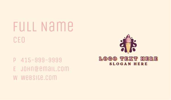 Ice Cream Sundae Dessert  Business Card Design Image Preview