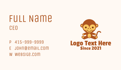 Monkey Stuffed Toy  Business Card Image Preview