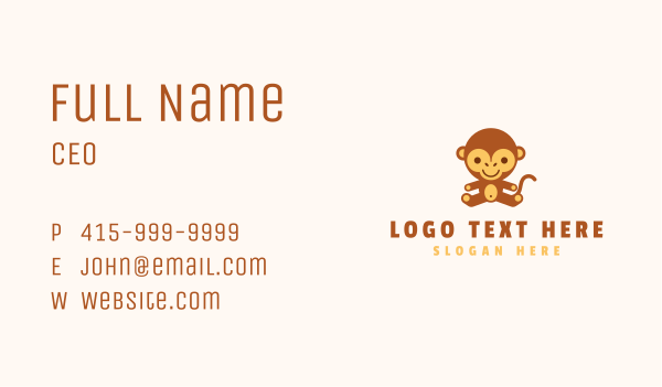 Monkey Stuffed Toy  Business Card Design Image Preview