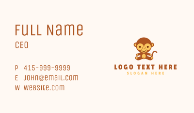 Monkey Stuffed Toy  Business Card Image Preview