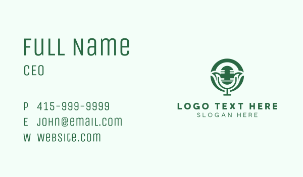 Plant Mic Gardener Business Card Design Image Preview