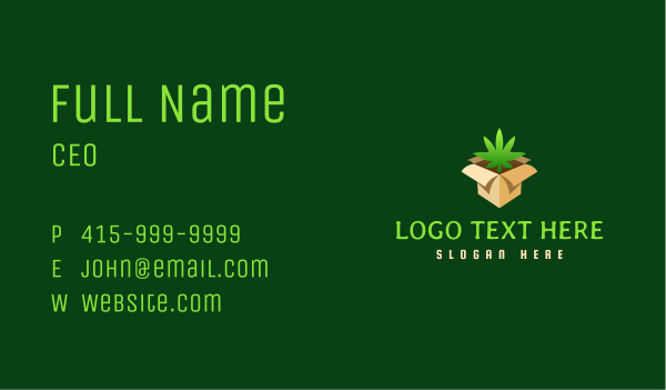 Marijuana Delivery Box Business Card Design Image Preview