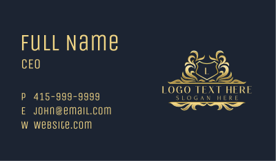 Luxurious Shield Crest Business Card Image Preview