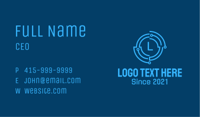 Blue Cyberspace Letter Business Card Image Preview