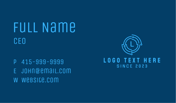 Blue Cyberspace Letter Business Card Design Image Preview