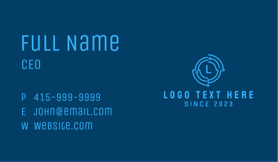 Blue Cyberspace Letter Business Card Image Preview