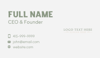 Elegant Minimalist Wordmark Business Card Preview