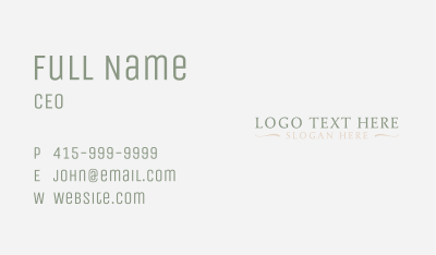 Elegant Minimalist Wordmark Business Card Image Preview