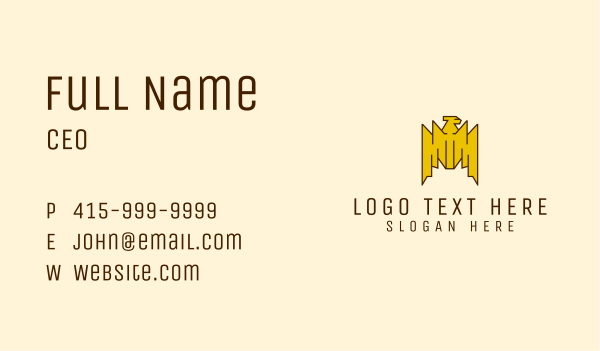Tribal Gold Bird  Business Card Design Image Preview
